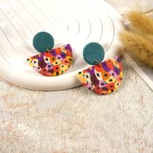 1 Pair Handmade Soft Clay Earrings, Bright Color Matching Earring Pendant, Suitable For Women Wedding Party, Daily Wear, Festival Gift