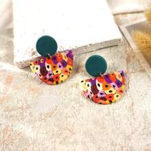 1 Pair Handmade Soft Clay Earrings, Bright Color Matching Earring Pendant, Suitable For Women Wedding Party, Daily Wear, Festival Gift