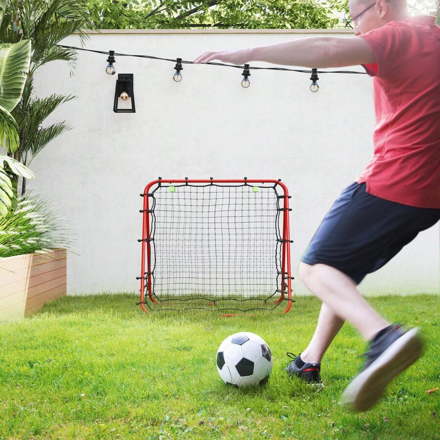 HOMCOM Double Sided Football Rebounder Net, Football Rebound Net Target Goal With 5 Adjustable Angles, Garden Football Training Equipment For Youth - Red - View 1