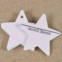 100PCS White Kraft Star Paper Gift Tags, Personalized Blank Hanging Tags For Arts And Crafts Decor Gift Wrapping, DIY Craft - Multicolor - View 3