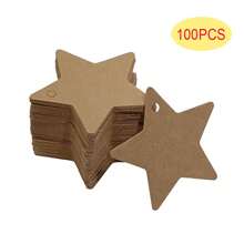 100PCS White Kraft Star Paper Gift Tags, Personalized Blank Hanging Tags For Arts And Crafts Decor Gift Wrapping, DIY Craft - Multicolor - View 11
