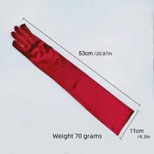 1双金丝绒女式保暖长手套精致漂亮的手套可用于舞蹈、舞台、演出、剧本杀、摄影、婚纱摄影，7种不同颜色的手套 - 彩色 - 查看 11