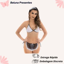 Mini Sexy Erotic Costume For Women Intimate Fashion  Shop Empreguete - trắng - Xem 3