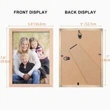 3/4 Pcs/Set 5x7" Oak Wood Color Solid Wood Photo Frame, Classic Rectangular/Square Oak Wood Style Modern Simple Home Decor Art Picture Frame - oak color - View 5