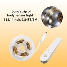 1 pezzo di luce a striscia LED flessibile con sensore di movimento intelligente, alimentata a batteria o tramite USB, con luce bianca calda/bianca fredda opzionale, adatta per scale, ingressi, armadi, sale studio, camere da letto (batterie non incluse).