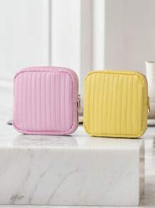 1 pieza Bolsa organizadora de color caramelo, bolsa de almacenamiento para toallas sanitarias/tampones, monedero con cierre para sujetar lápices de labios, brochas, cuidado de la piel, teléfono, monedas y artículos pequeños, para uso en el hogar/viaje/escuela, con vibras bohemias, para vacaciones en la playa, colección de baño, colección de dormitorio, gran capacidad