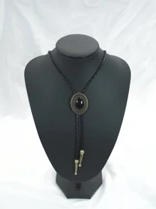 狂野西部 BOLO 男士波罗领带 - 黑色宝石手工制作独特西部牛仔皮领带男女服装配饰单品 - 彩色 - 查看 2