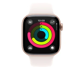 Apple 手表系列 10（2024 型号）S10 GPS 42 毫米玫瑰金铝金属表壳 + 浅粉色运动表带 S/M 尺寸 - 浅粉色