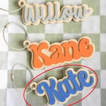 Acrylic Keychain Retro Name Tag, Customizable Acrylic Name Tag For Backpack, Diaper Bag, Lunch Box