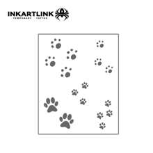 INKARTLINK 革命性技术纹身，半永久纹身，可爱宠物爪印，临时纹身，防水，真实纹身外观，小众设计纹身，果汁纹身，植物纹身 - 黑色 - 查看 4