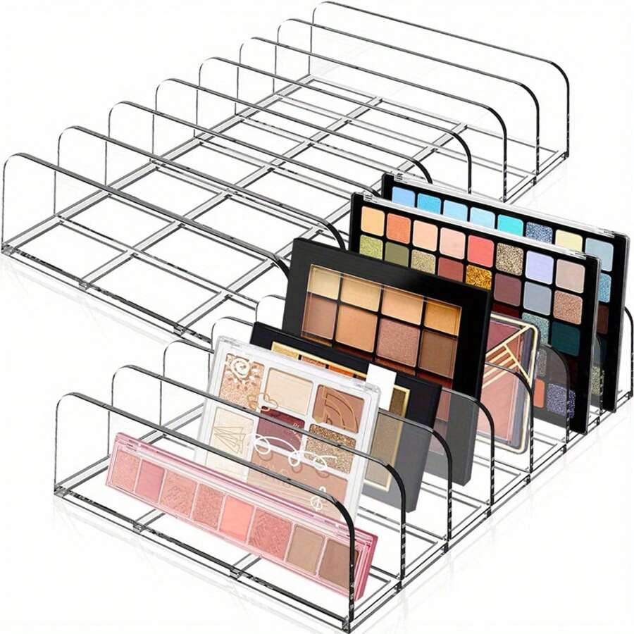 1pc/2pcs Eyeshadow Palette Storage Box, Eyeshadow Organizer, Makeup Storage Display Rack, Suitable For Vanity, Bathroom Countertop, Cabinet, Photography Props - Multicolor - View 1