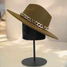 1 buc. Pălărie din pâslă tricotată în stil occidental unisex, potrivită pentru ținute ocazionale și de petrecere Pălărie de cowboy Pălărie de cowgirl, Boho, Stradă, Eleganță