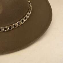 1 buc. Pălărie din pâslă tricotată în stil occidental unisex, potrivită pentru ținute ocazionale și de petrecere Pălărie de cowboy Pălărie de cowgirl, Boho, Stradă, Eleganță