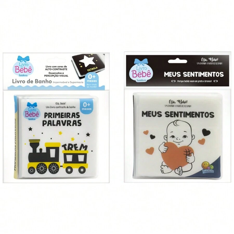 Kit 2 Bath Books For Children Fun And Learning In The Bath! - First Word + Feelings - View 1