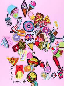 20 piezas de apliques con diseño de bocadillos aptos para ropa, bolsos, zapatos, etc. Se pueden planchar o coser - Multicolor - Ver 3