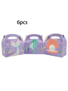 6/12 hộp quà hình nàng tiên cá, cá ngựa, vỏ sò cho ngày lễ tình nhân, hộp quà tặng đóng gói, hộp bánh quy sô cô la kẹo, hộp quà tặng tiệc cưới, hộp đóng gói - Nhiều màu - Xem 10