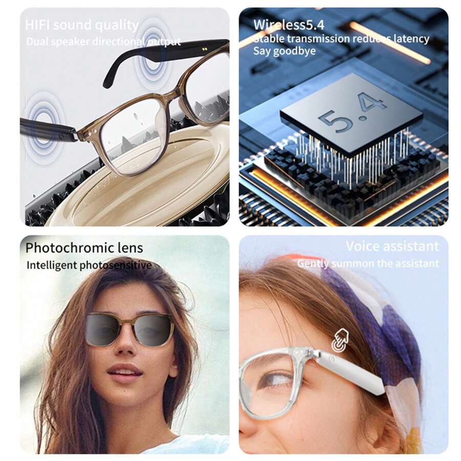 Smart Brille für Fahrer, Bluetooth Brille zum Musikhören, Telefonieren, Navigation, Angeln