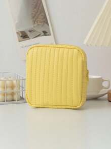 1 pieza Bolsa organizadora de color caramelo, bolsa de almacenamiento para toallas sanitarias/tampones, monedero con cierre para sujetar lápices de labios, brochas, cuidado de la piel, teléfono, monedas y artículos pequeños, para uso en el hogar/viaje/escuela, con vibras bohemias, para vacaciones en la playa, colección de baño, colección de dormitorio, gran capacidad