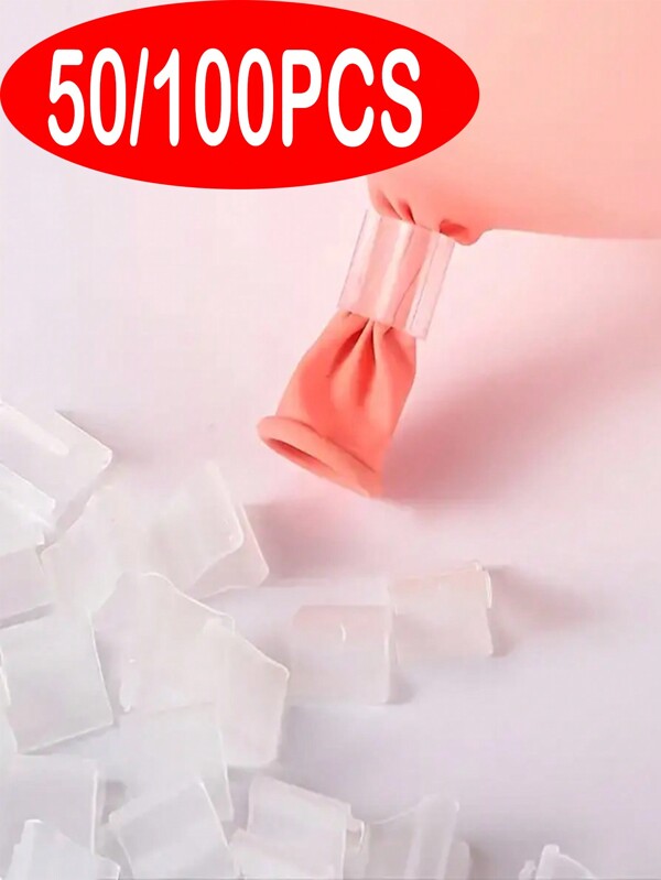 50/100pcs White Balloon Accessories, Including Knotting, Sealing, Clips, Arches, Suitable For Birthday, Wedding, Various Holiday Parties