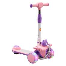 Happy Airplane Scooter For Kids With 3 Foldable Wheels And LED Light And Sound DM Toys DMR6816 Pink - Màu Hồng baby - Xem 2