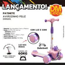 Happy Airplane Scooter For Kids With 3 Foldable Wheels And LED Light And Sound DM Toys DMR6816 Pink - Màu Hồng baby - Xem 5