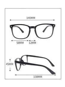 LIMOGE 1 pieza Gafas unisex, gafas retro cuadradas para computadora, lectura, juegos, TV, teléfono móvil, anti-fatiga ocular, lentes claros para protección de los ojos y accesorios de verano para playa, fiesta y festival, disponibles en múltiples colores (Gafas negras, Gafas claras, Gafas marrones, Gafas verdes, Gafas con estampado de leopardo, Gafas rosas)