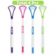 Tongue Scraper Cleaners Oral Health Cleaning Brush Mouth Fresh Breath Scraping Solve The Problem Of White Tongue, Clean Food Debris, Curved Design, Enjoy Fresh Breath, Suitable For Both Men And Women - White - View 10