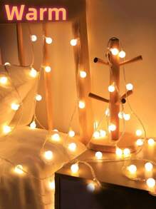 1 Peça 1,5m/3m/6m/10m 10/20/40/80 Lâmpadas LED de Luz Quente Bolas Redondas Pequenas Luzes de Corda Luzes a Pilha Decoração de Ambiente Exterior Camping Luzes Coloridas para Jardim Luzes de Natal