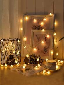 1 Peça 1,5m/3m/6m/10m 10/20/40/80 Lâmpadas LED de Luz Quente Bolas Redondas Pequenas Luzes de Corda Luzes a Pilha Decoração de Ambiente Exterior Camping Luzes Coloridas para Jardim Luzes de Natal