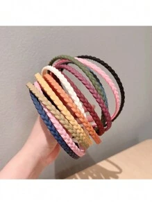 Bộ 10 chiếc băng đô mỏng cho nữ, băng đô nhựa bện nhiều màu sắc, phụ kiện tóc cho nữ, băng đô nhựa bện có răng cưa, băng đô mỏng cho thiếu nữ (9 màu ngẫu nhiên), Dopamine, băng đô, phụ kiện cài tóc - Nhiều màu - Xem 5