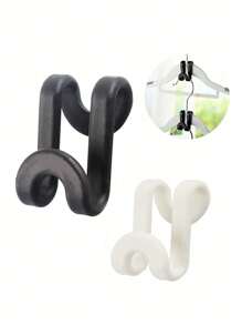 10pcs Black Or White Clothes Hanger Connectors With Hooks And Connectors, Space Saving Wardrobe Organizer For Bedroom Wardrobe Decoration Decoration Holiday Decoration Room Decoration Home Decoration Decoration Bedroom Decoration Dress Pants Shoes Jeans Boots Skirt - Multicolor - View 2