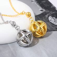 1 件通用金铃铛项链吊坠，球形铃铛饰物，适用于背包装饰，角色扮演珠宝礼物 - 彩色 - 查看 2