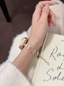 1 件女士奢华优雅蝴蝶结手链带，兼容 38/40/41/42/44/45/46/49mm Ultra 1/2/3、系列 11/10/9/8/7/6/5/4/3/2/1/SE - 白色 - 查看 10