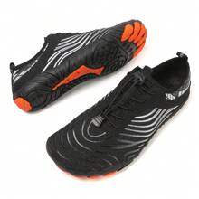 男女通用游泳鞋，女士水鞋防滑轻便水袜，适合海滩、度假、露营、派对、冲浪、钓鱼、室内瑜伽健身、户外夏季女士赤脚鞋 - 黑色 - 查看 12