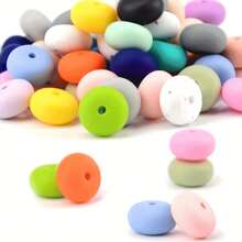 50/100 件鲜艳硅胶珠 - 各种尺寸（14/19/22 毫米）带大孔，算盘珠，非常适合 DIY 珠宝、钥匙扣、项链和手链工艺品 - 算盤矽膠珠子 - 查看 7