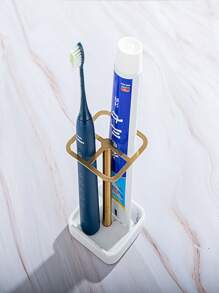 Portaspazzolino in acciaio inossidabile, organizer multifunzionale per il bagno per il ritorno a scuola che risparmia spazio per il dentifricio