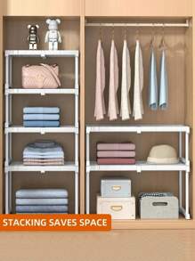 Adjustable Metal Closet Organizer With Telescoping Shelf, Stackable Portable Wardrobe Storage Rack, No-Drill, Easy To Install, Support Up To 121 LB, Perfect For Home Organization Dress Pants Shoes Jeans Boots Skirtbedroom,Organizer,Organiser,Home Storage,White T Shirt Women,Black Pants Women,Ladies Winter Clothes,Dress,Winter Clothes For Ladies,Elegant Woman Dresses,White Shirt For Ladies,Long Sleeve,White Jumpsuit For Women,Spring Dresses For Women,Spring Outfits For Women,Spring,Spring Clothes,Minimalist,Summer Tops