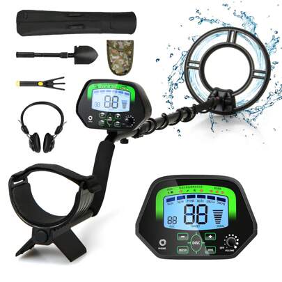 Lifezeal High Accuracy Metal Detector Kit W/Display Waterproof Search Coil Headphone Bag