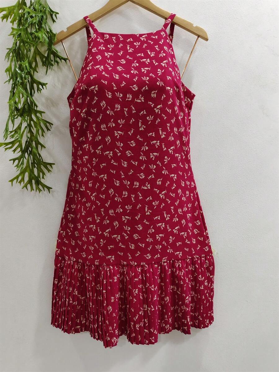 Women's Floral Dress - Hồng - Xem 1