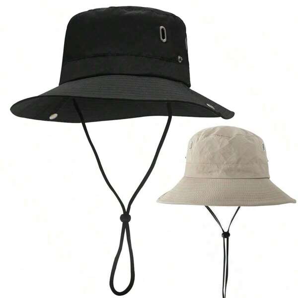 Chapeau de soleil unisexe, chapeau de seau imperméable à large bord pliable pour la pêche, la randonnée, le jardinage, le safari, la plage et les loisirs