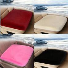 1 pièce Coussin de siège de voiture en fausse fourrure de lapin, accessoire intérieur de voiture épais moelleux et chaud, la couleur peut varier du produit réel