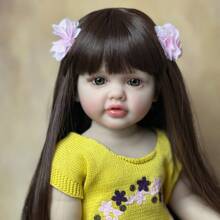 55cm 22inch Lifelike Reborn Baby Doll Full Silicone Vinyl Body Girl Princess Toddler Bebe Newborn Kids Birthday Gift - 乙烯基身體娃娃 - 查看 3