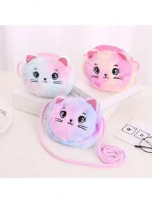 1 chiếc, Túi đeo chéo vải nhung sáng tạo, Túi đeo vai trẻ em hoạt hình, Ví đựng tiền xu họa tiết mèo dễ thương có khóa kéo đôi, Thích hợp sử dụng hàng ngày, Lựa chọn quà tặng lý tưởng Túi đi học, Túi trẻ em, Túi đi học, Túi mẫu giáo, Hành lý trẻ em, Túi đi học trẻ em hoàn hảo cho bé gái, Trẻ em, Nữ sinh đi học, Túi du lịch cho bé gái tuổi teen, Túi cho trẻ em gái, Ví trẻ em gái - Nhiều màu - Xem 2