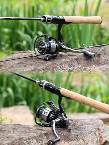 SOUGAYILANG Fishing Rod And Reel Set, 2 Sections Ultralight Carbon Rod And 5.0:1 Gear Ratio Reel With Foldable Handle,Sensitivity And Durable Fishing Tackles (100M Fishing Line Color And Size Are Random) - Black - View 10