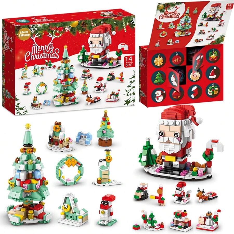 Kerstadventskalender 2024, Aftellen naar Kerstmis - Bouw Blind Box - Aftellen