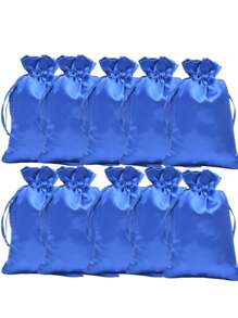 10pcs Satin Gift Bags With Drawstring, Party Favor Bags, Small Jewellery Pouch, Dust-Proof Bag,Fabric Cloth Drawstring Pouch Bags, For Bridal Shower Birthday Christmas - 10PACK - View 13