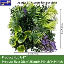 1 pieza Planta artificial decorativa para exteriores de 25cm*25cm/9.84pulg*9.84pulg, follaje artificial para exteriores, decoración de boda, decoración del hogar, decoración de pared, planta artificial, césped, flores artificiales, apta para decoración de bodas, decoración del hogar, decoración de exteriores