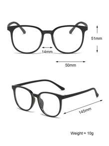 1/2/3 Pairs Women's Plastic Round Lightweight Eyeglasses Frames, Classic Casual Minimalist Style, Elegant Modern Simplistic Lightweight Glasses, Rubber Coated Temples, Autumn/Winter Christmas Accessory - Multicolor - View 7