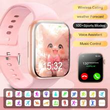 Đồng hồ thông minh cảm ứng toàn màn hình 1,44 inch, dây đeo silicon Unisex 2024 mới, gọi và trả lời điện thoại, đếm bước chân, theo dõi lượng calo, báo thức, nhắc nhở thông báo, đồng hồ thông minh thể thao đa chức năng, tương thích với Android và IOS - Nhiều màu - Xem 3