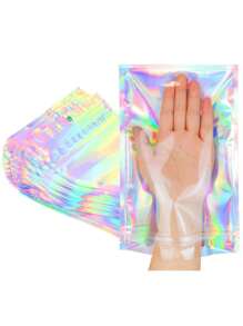 Holographic Colorful Self-Sealing Bags For Jewelry Gift Packaging, Perfect For Holiday Storage And DIY Projects, Thickened OPP Material, Resealable Multi-Purpose Seal Bags Ideal For Christmas, Thanksgiving, New Year, And Valentine's Day Gifts, Stylish Transparent Storage Solution For Accessories And Back To School Essentials